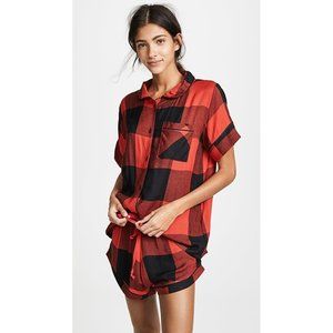 Plush Ultra Soft Buffalo Plaid PJ Set Pajama Red & Black